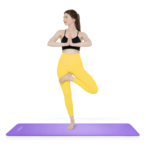 Mata do ćwiczeń fitness i jogi NBR 180 × 60 × 1 cm fioletowa