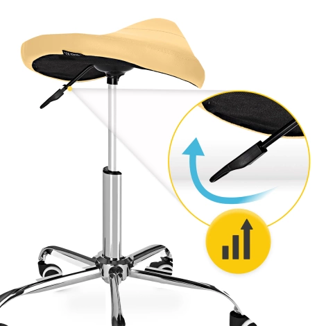 Taboret obrotowy siodło do masażu ERGO żółty