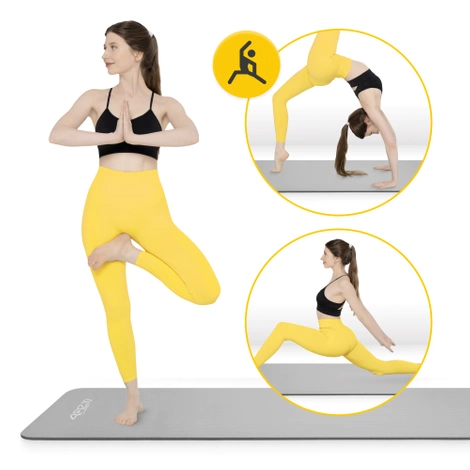 Mata do ćwiczeń fitness i jogi NBR 180 × 60 × 1 cm szara