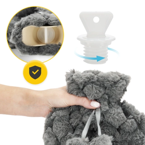 Termofor gumowy w pluszowym pokrowcu 2 litry