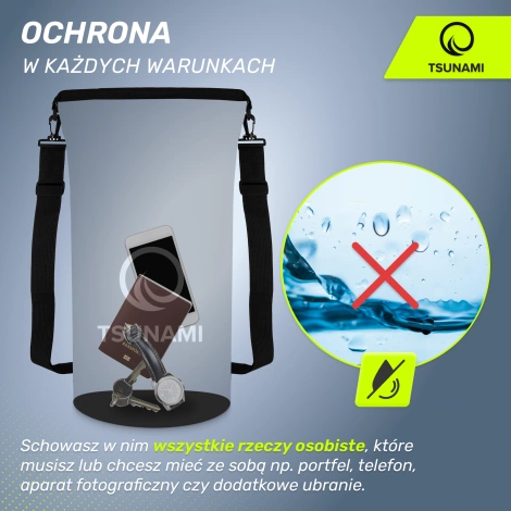 Worek wodoodporny 20 litrów TSUNAMI czarny