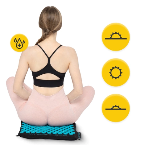 ECO Mata do akupresury z łuskami gryki i kokosem niebieska