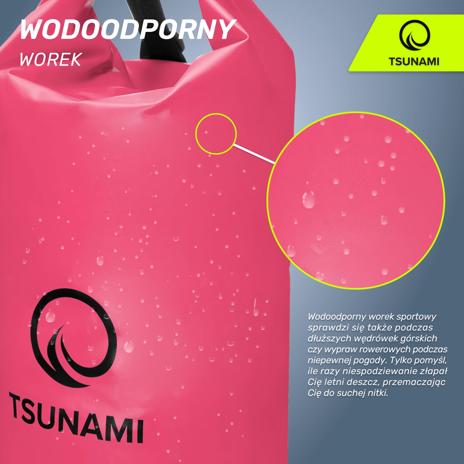 sportowy wodoodporny worek tsunami czarny