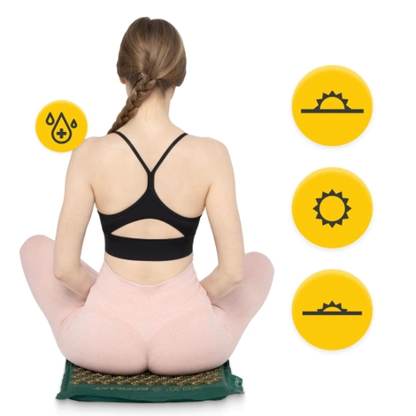 ECO Mata do akupresury z łuskami gryki i kokosem zielona