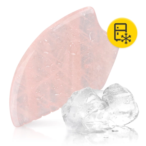 Karbowany kamień Gua Sha z naturalnego różowego kwarcu