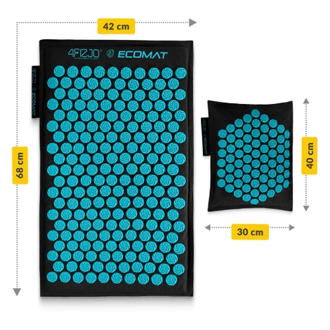 ECO Mata do akupresury z łuskami gryki i kokosem niebieska