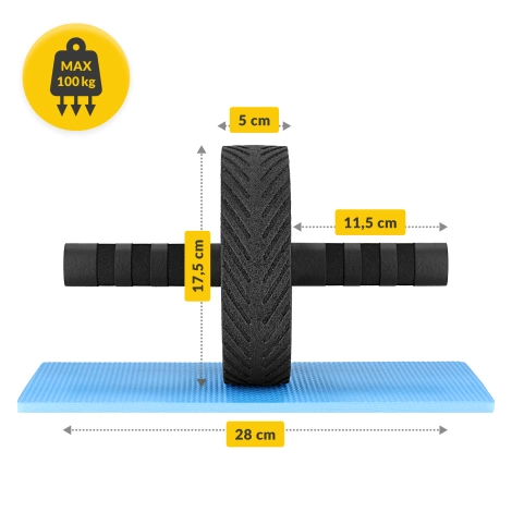 Kółko do ćwiczeń mięśni brzucha AB WHEEL PRO czerwone