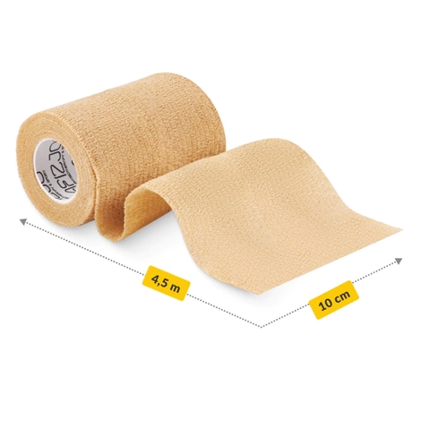 Bandaż kohezyjny samoprzylepny 4,5 m × 10 cm beżowy