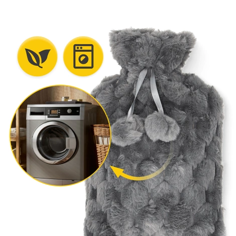 Termofor gumowy w pluszowym pokrowcu 2 litry