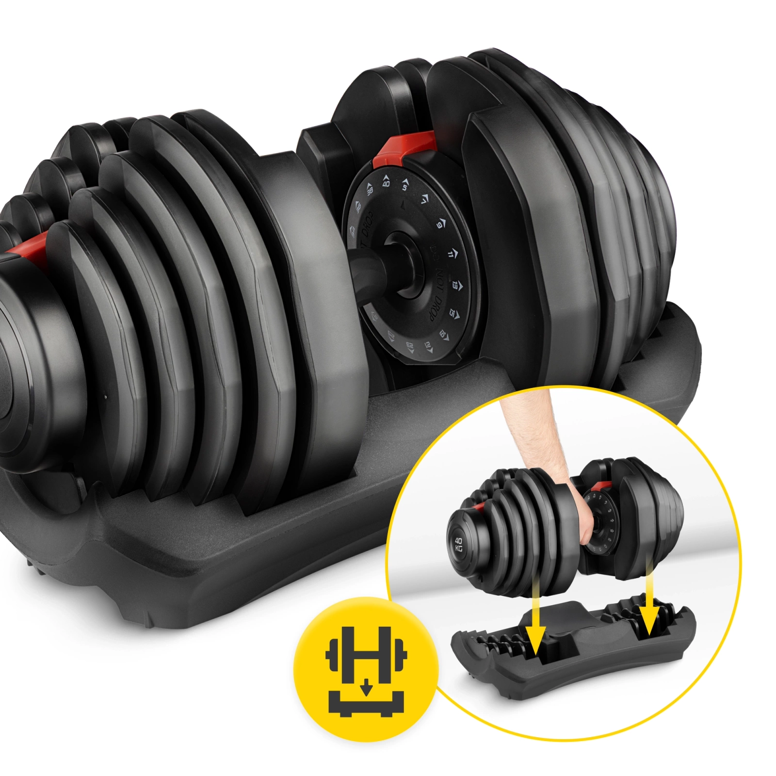 Hantel regulowany do ćwiczeń PRO 40 kg