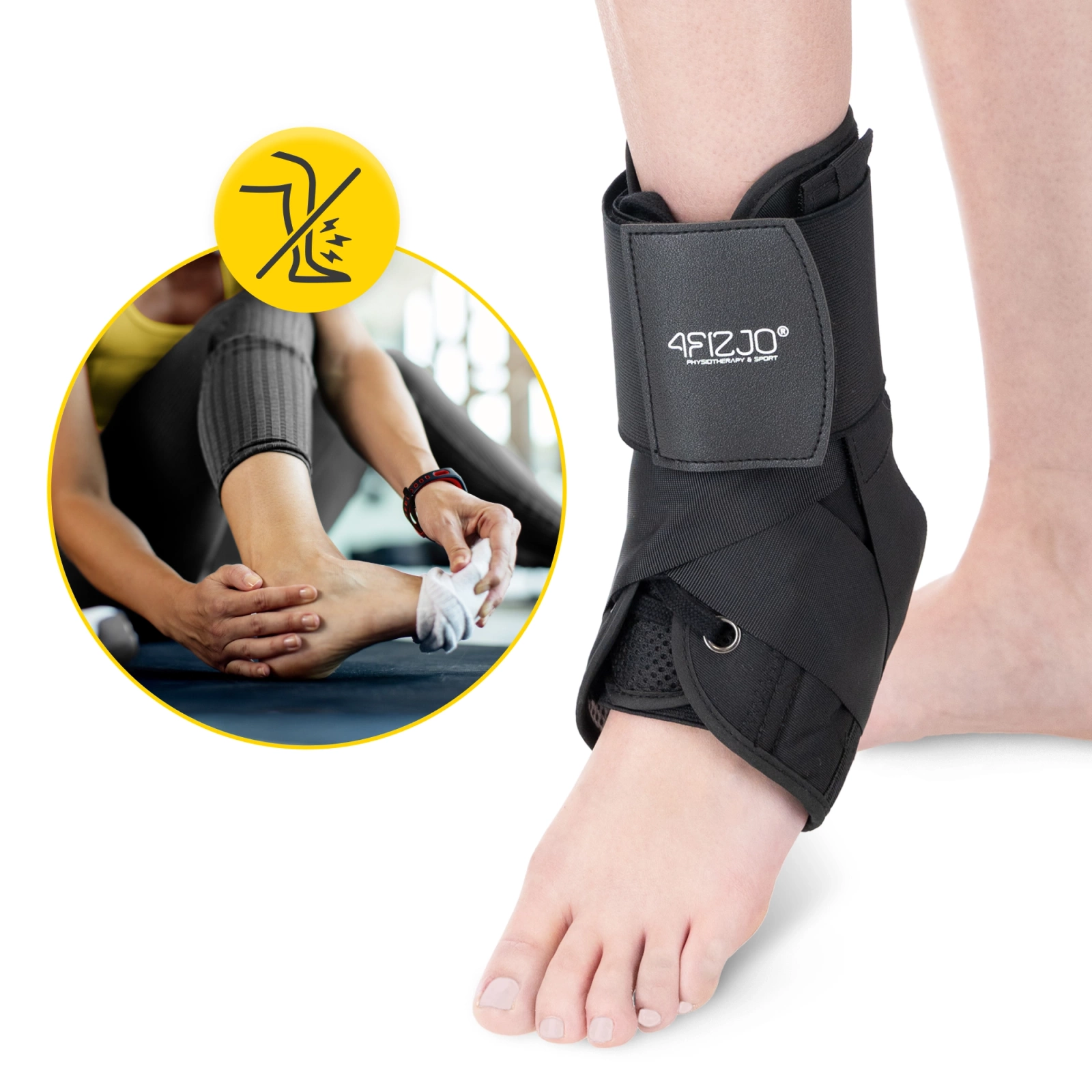 Orteza stawu skokowego stabilizator kostki ze sznurowadłami