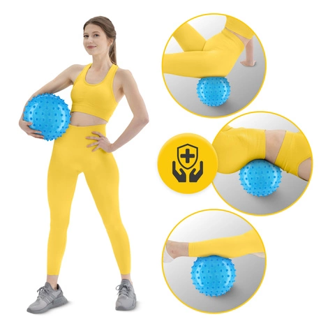 Piłka rehabilitacyjna z kolcami 20 cm niebieska