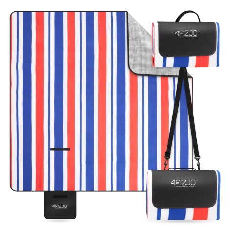 Koc piknikowy plażowy z izolacją 200 x 200 cm paski