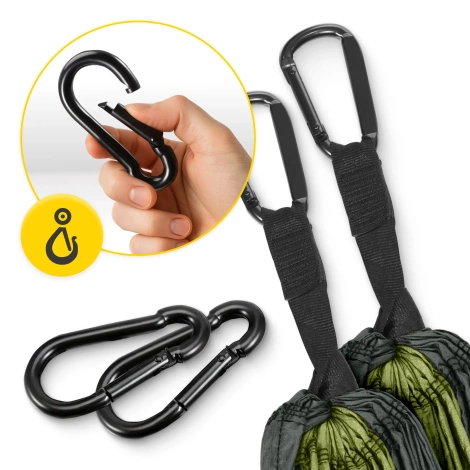 Hamak turystyczny jednoosobowy z moskiterią Mountain Goat szaro-zielony