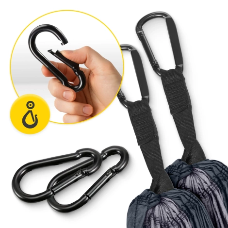 Hamak turystyczny jednoosobowy z moskiterią Mountain Goat szaro-grafitowy