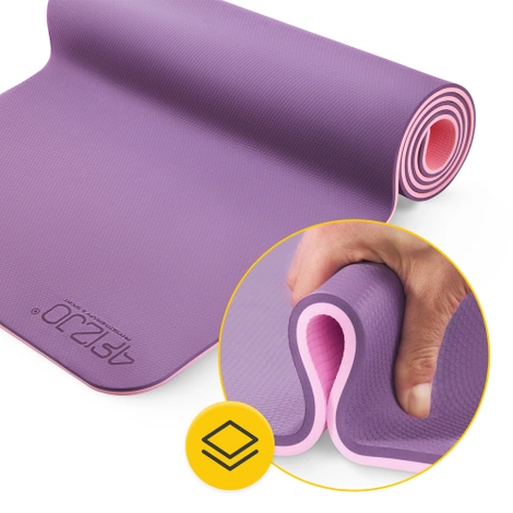 Mata do ćwiczeń i jogi antypoślizgowa TPE 1 cm fioletowa
