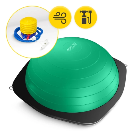 Półpiłka do balansowania równoważna z linkami zielona