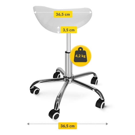Taboret obrotowy siodło do masażu ERGO biały