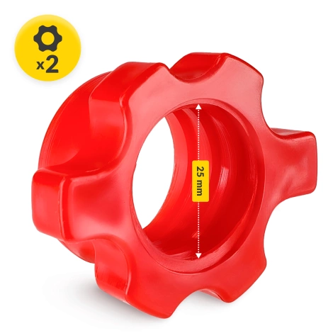 Zaciski plastikowe do gryfu 25 mm 2 szt. - czerwone