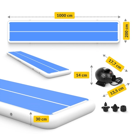 Ścieżka akrobatyczna AIR MAT PRO 10 x 2 x 0,3 m z pompką