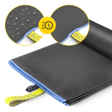 Ręcznik szybkoschnący z mikrofibry 180 x 100 cm szary