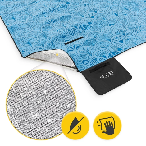 Koc piknikowy plażowy z izolacją 200 x 200 cm muszle