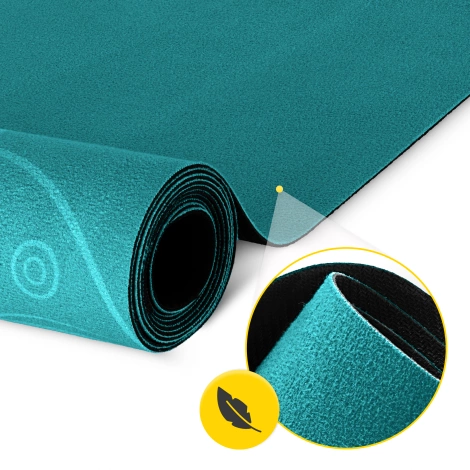 Zamszowa mata do jogi i ćwiczeń 1,5 mm zielona