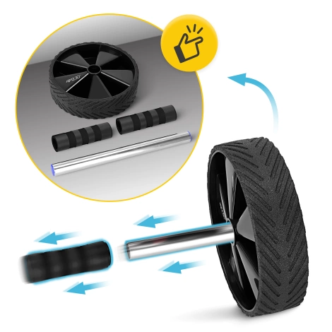 Kółko do ćwiczeń mięśni brzucha AB WHEEL PRO niebieskie