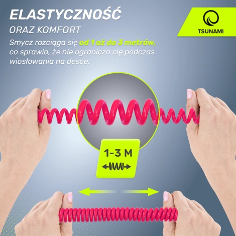 Linka bezpieczeństwa do deski SUP TSUNAMI różowa