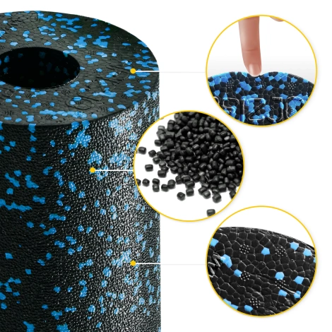 Wałek i piłki do rollowania i masażu EPP zestaw 3 szt. niebieski