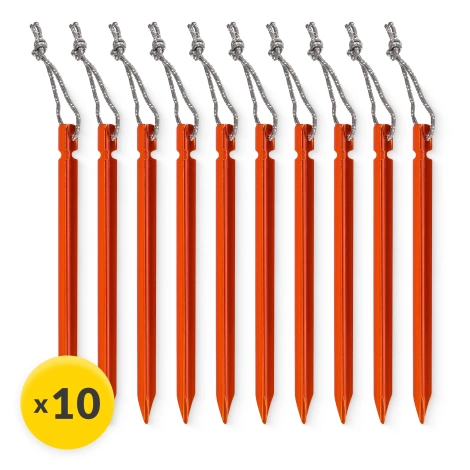 Zestaw aluminiowych śledzi do namiotu 15 cm 10 szt. - trójkątne