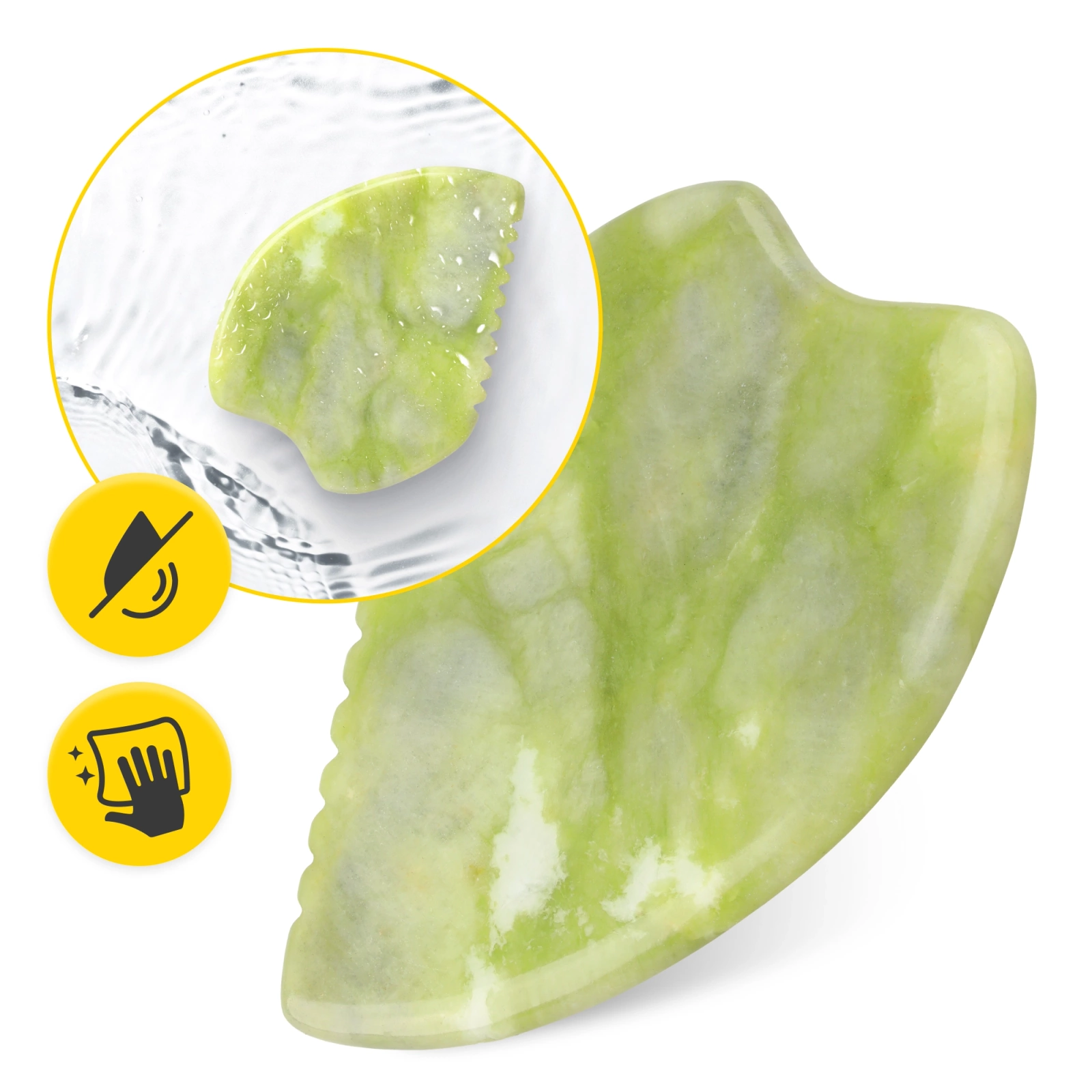 Karbowany kamień Gua Sha z naturalnego zielonego jadeitu
