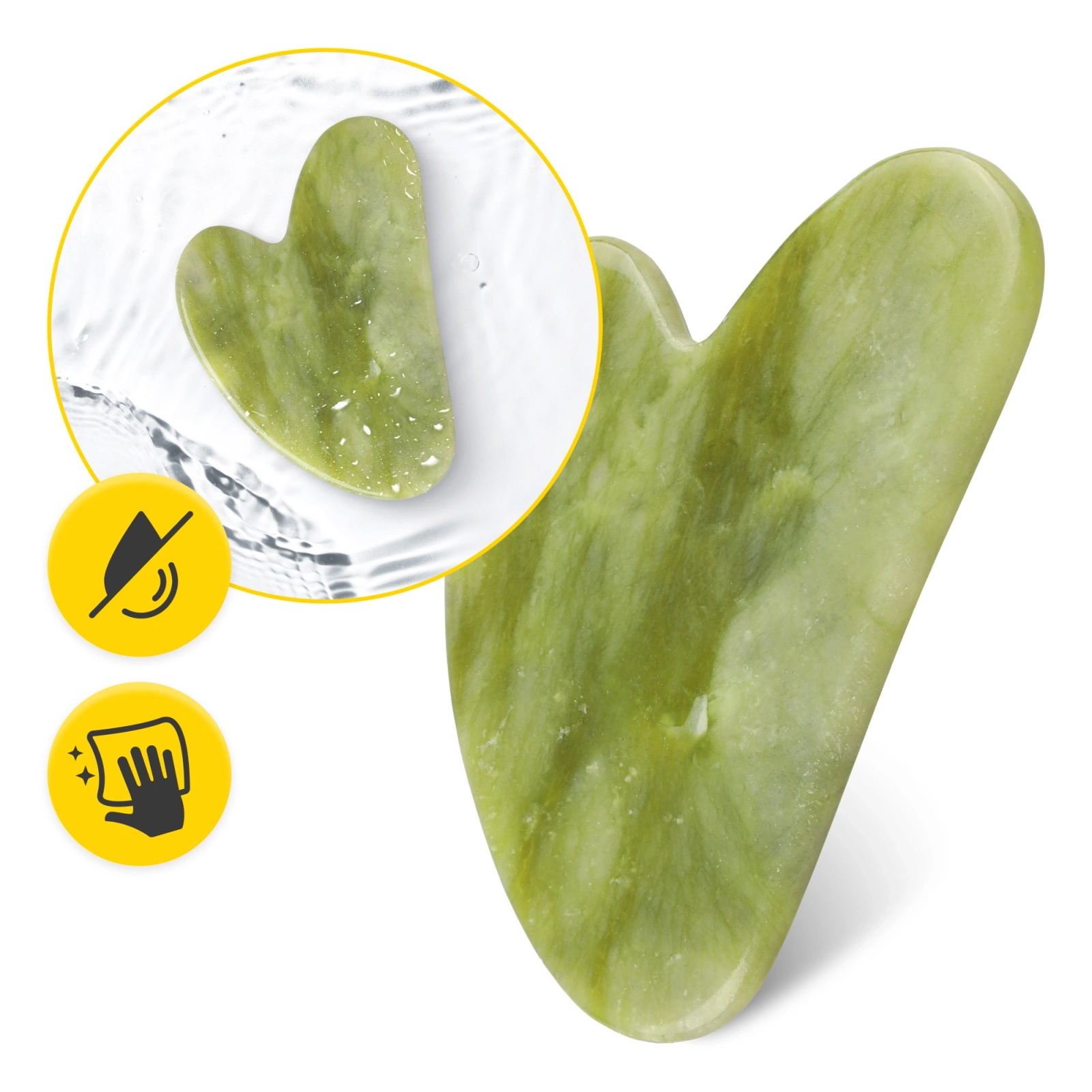 Klasyczny kamień Gua Sha z naturalnego zielonego jadeitu