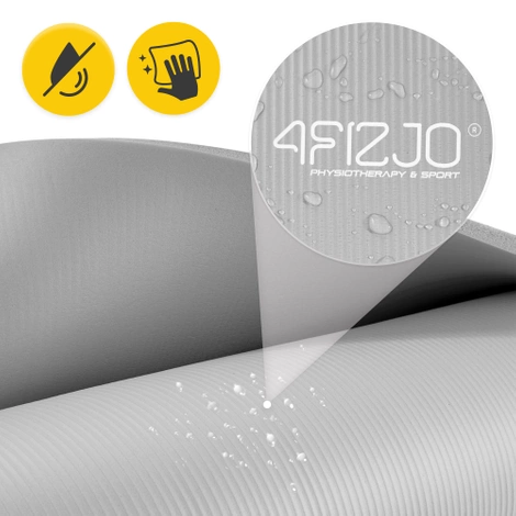 Mata do ćwiczeń fitness i jogi NBR 180 × 60 × 1 cm szara