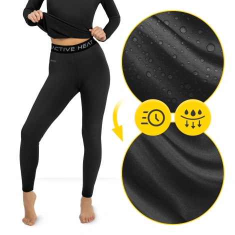 Spodnie termiczne unisex - czarne, rozmiar M