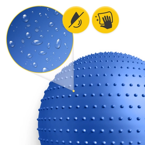 Piłka rehabilitacyjna z kolcami 65 cm niebieska