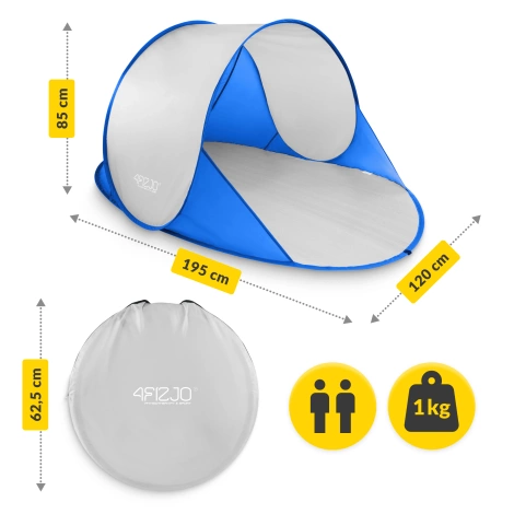 Namiot plażowy samorozkładający niebiesko-szary