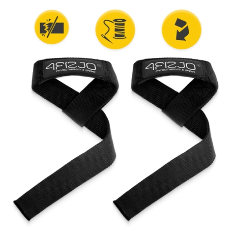 Paski treningowe do martwego ciągu Deadlift Straps czarne