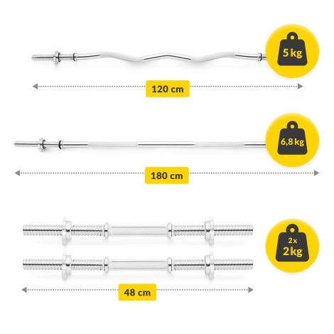 Zestaw kulturystyczny do ćwiczeń PRO 130 kg - domowa siłownia