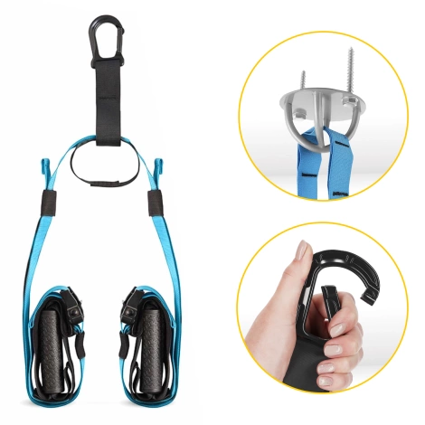 Pasy treningowe taśmy do ćwiczeń TRX niebieskie