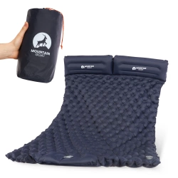 Dmuchany materac turystyczny dwuosobowy samopompujący Mountain Goat granatowy