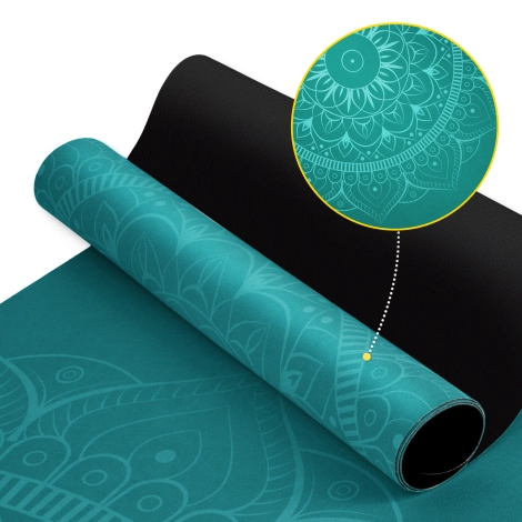 Zamszowa mata do jogi i ćwiczeń 1,5 mm zielona
