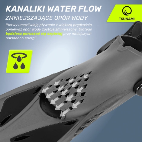 Płetwy do pływania TSUNAMI S/M szare