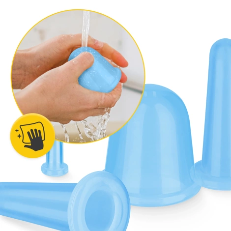 Silikonowe bańki chińskie 5 szt. FACE+ niebieskie