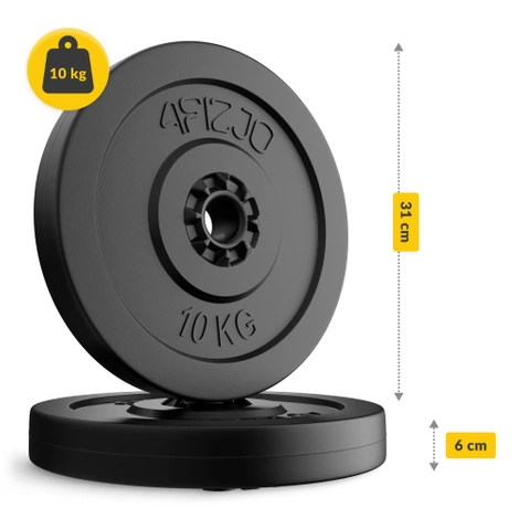 Zestaw kulturystyczny bitumiczny 20 kg + gryf lekko łamany 120 cm