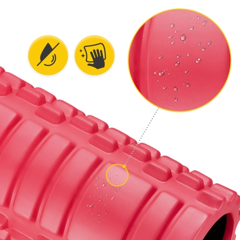 Wałek do masażu z wypustkami EVA 33 cm różowy