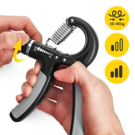 Ściskacz do rąk regulowany szary