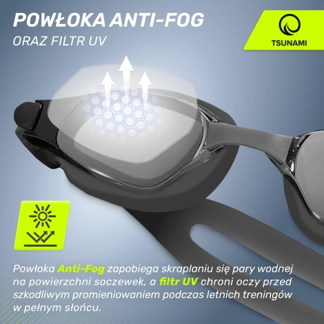 Okulary do pływania TSUNAMI czarne