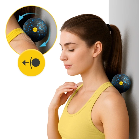 Wałek i piłki do rollowania i masażu EPP zestaw 3 szt. niebieski