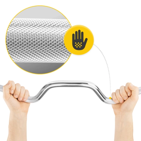 Zestaw kulturystyczny żeliwny 20 kg + gryf mocno łamany 120 cm